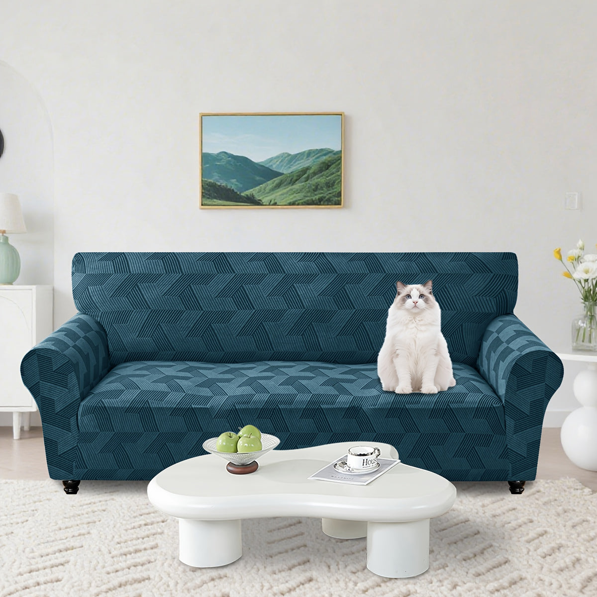 Housse de canapé en polyester en fils teints