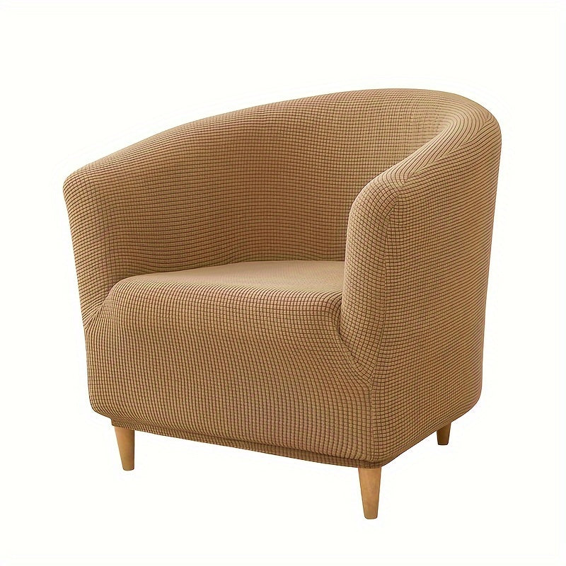 Housse de fauteuil épaisse extensible en polaire jacquard pour fauteuil, vue de dos