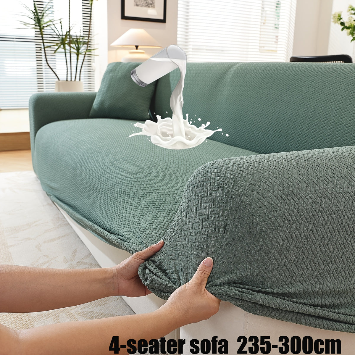Housse de canapé extensible en polaire jacquard, visuel produit