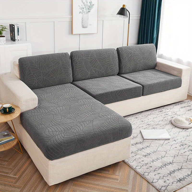 Housse de coussin extensible en velours jacquard