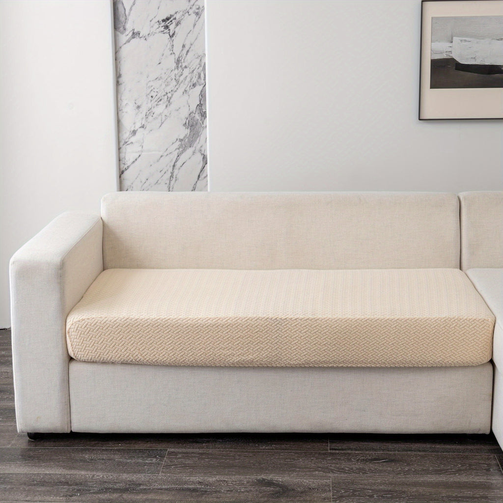 Housse de coussin extensible en polaire jacquard, compatible fauteuil, canapé deux places, canapé trois places