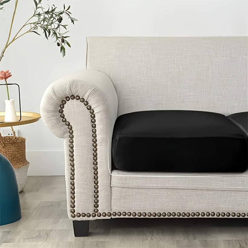 Housse de coussin extensible en velours pour fauteuil, mise en situation