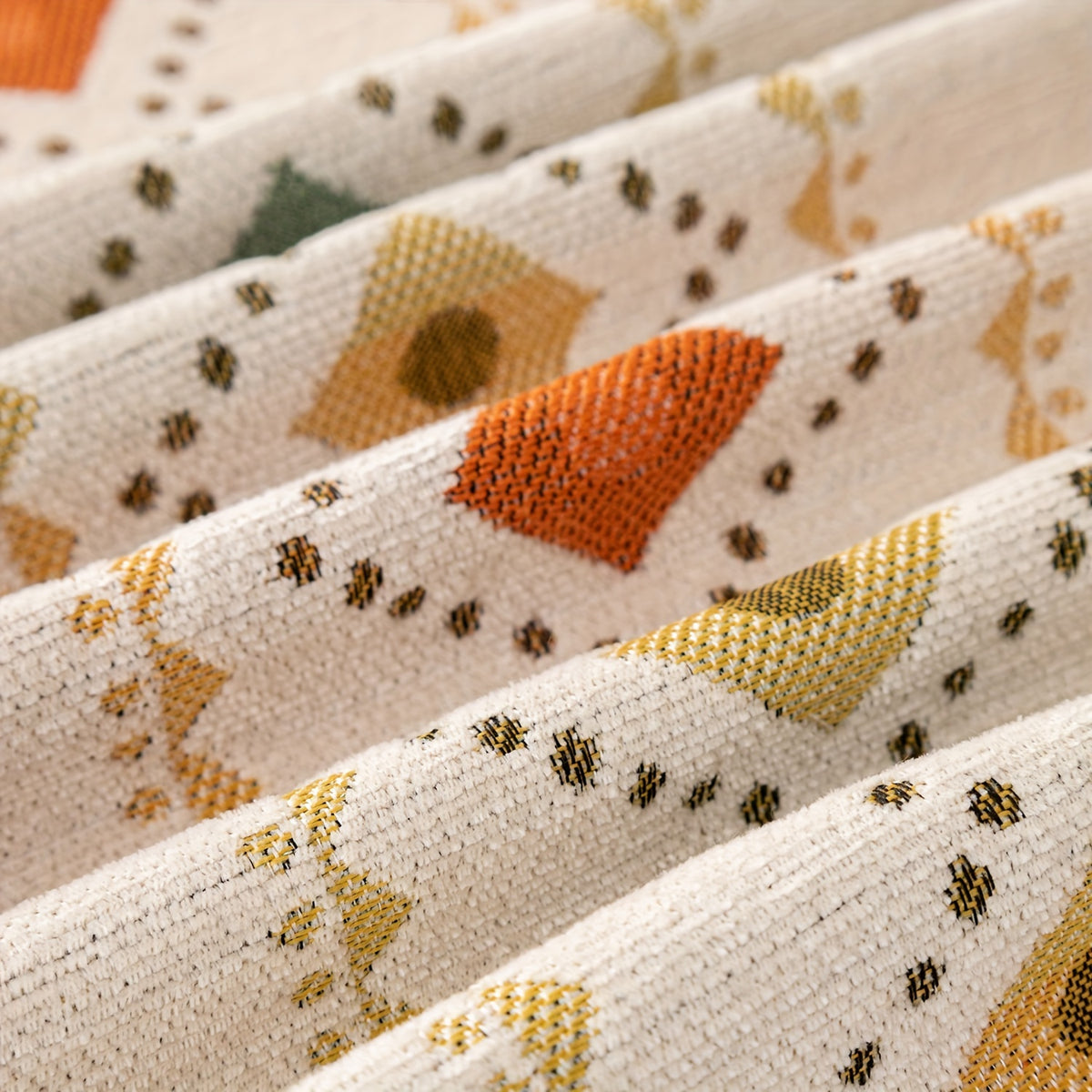 Protection de canapé en chenille jacquard antidérapante, gros plan sur le tissu