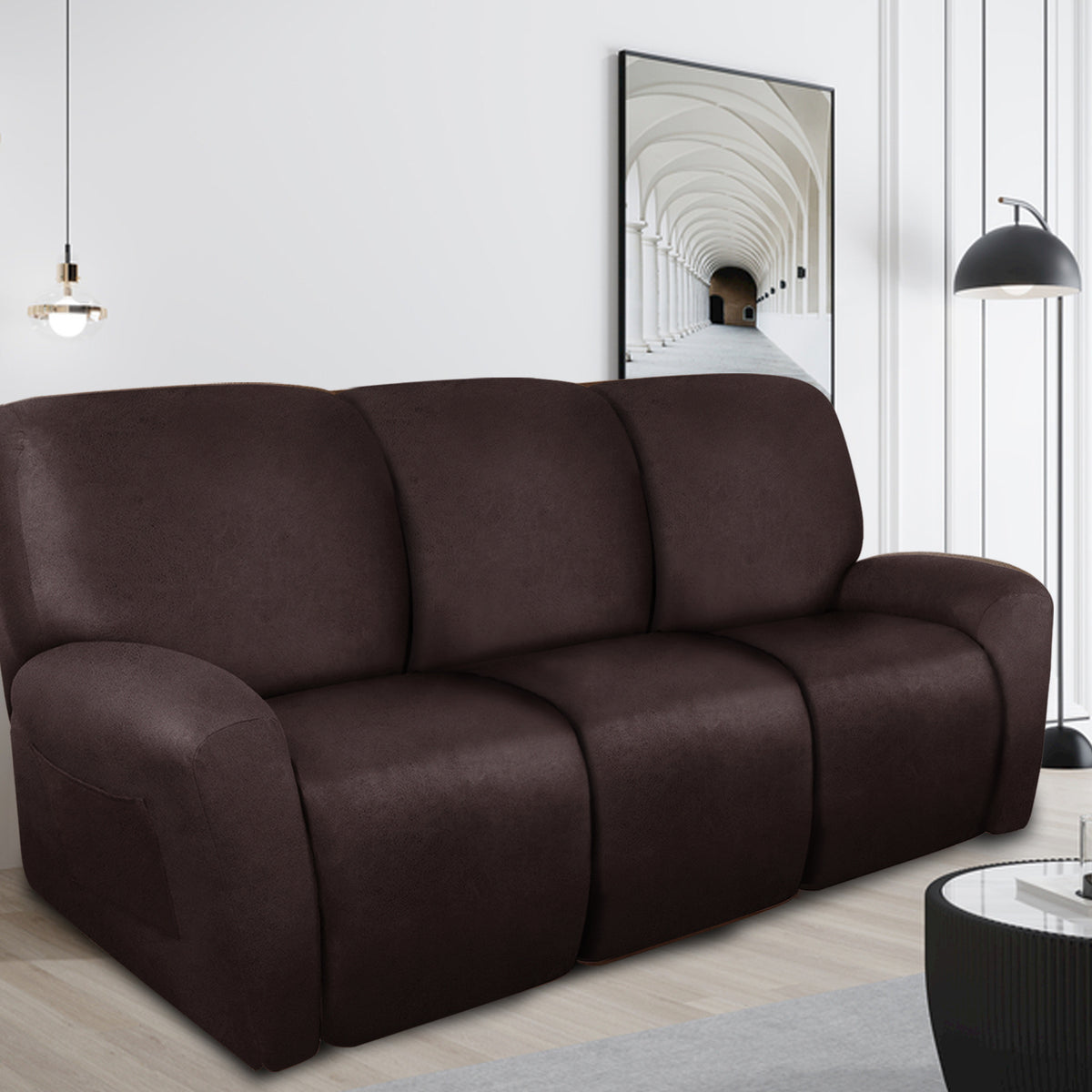 Housse de fauteuil extensible en fibre de lait, visuel produit