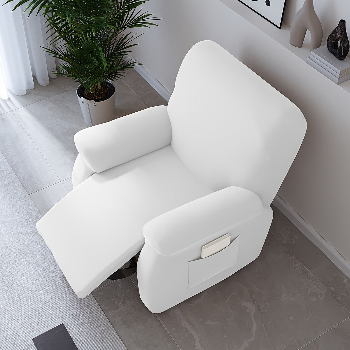 Housse de canapé extensible en fibre de lait, mise en situation