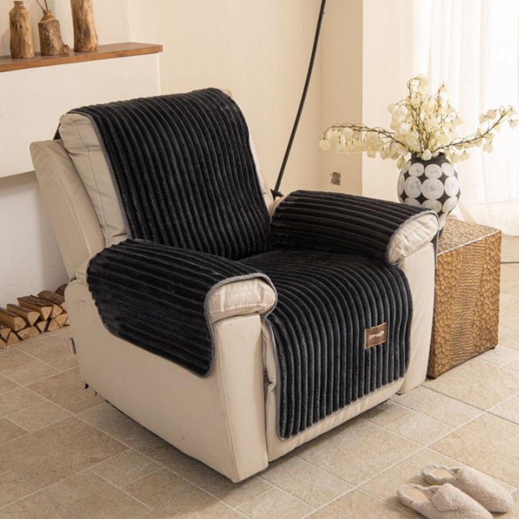 Housse de canapé à rayures pour fauteuil, vue d'ensemble