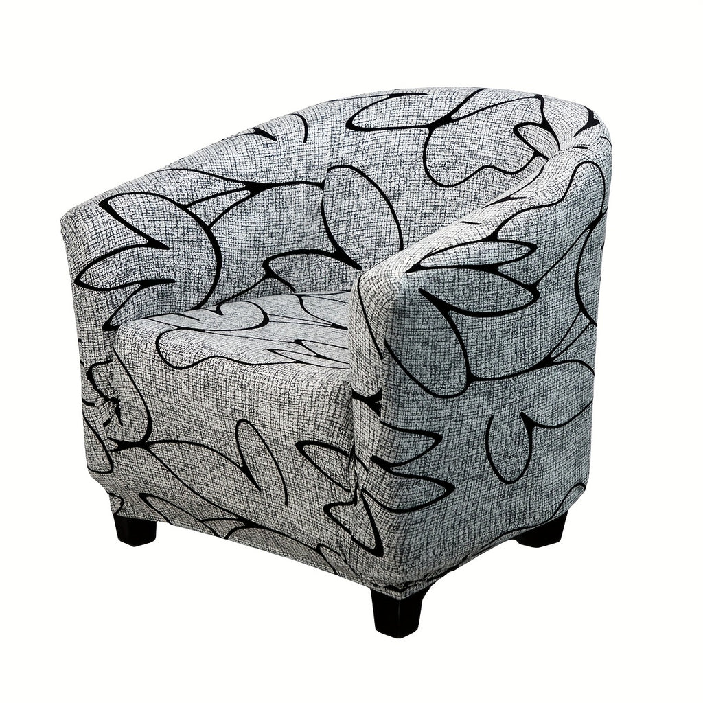 Housse de canapé extensible en polyester pour fauteuil, mise en situation