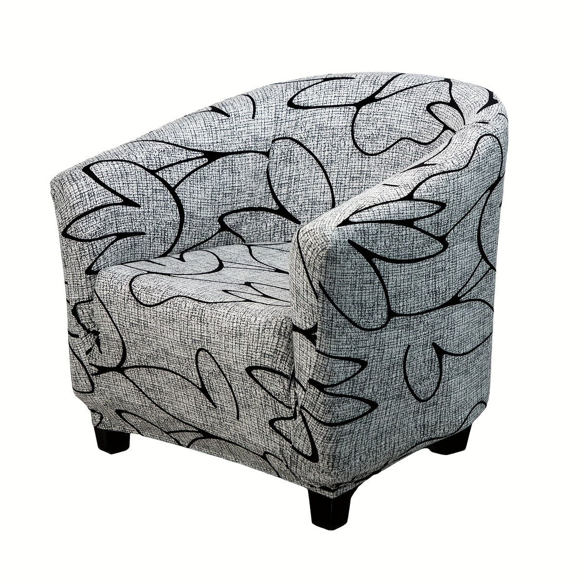 Housse de canapé extensible en polyester pour fauteuil, mise en situation