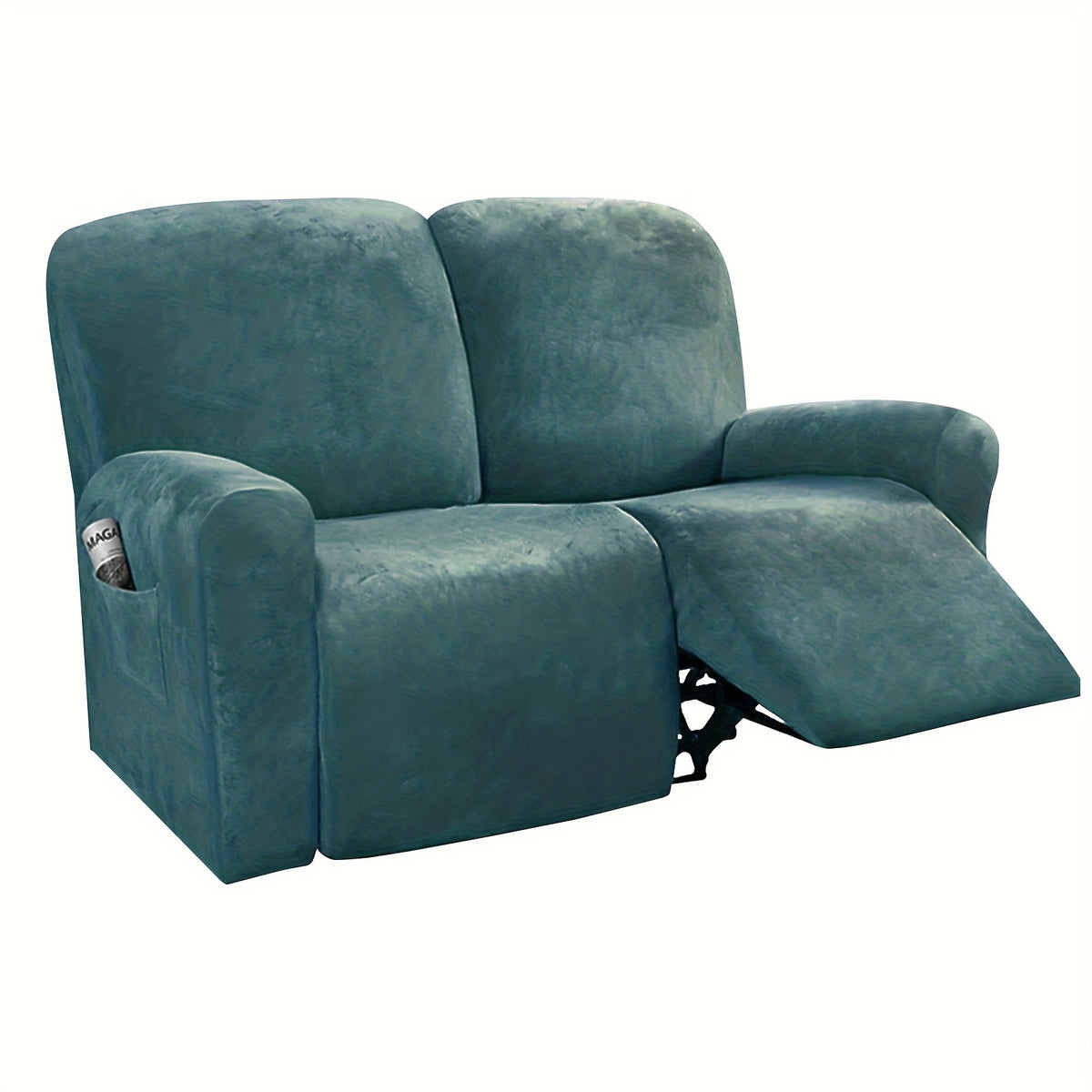 Housse de canapé extensible en velours pour canapé deux places, vue d'ensemble