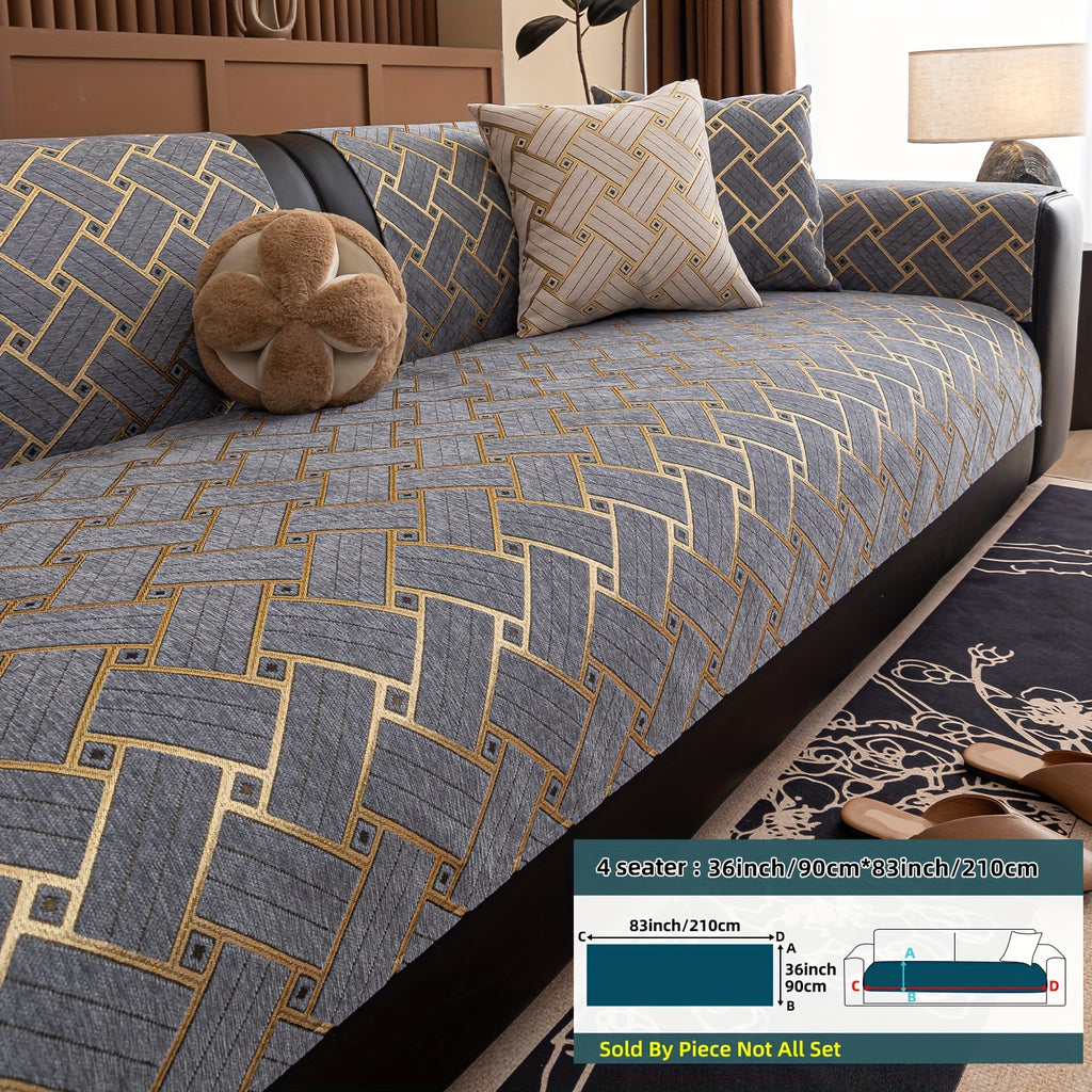 Housse de coussin en chenille antidérapante d'esprit bohème, visuel produit