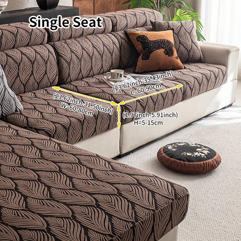 Housse de canapé en polaire jacquard antidérapante d'esprit bohème, vue de dos