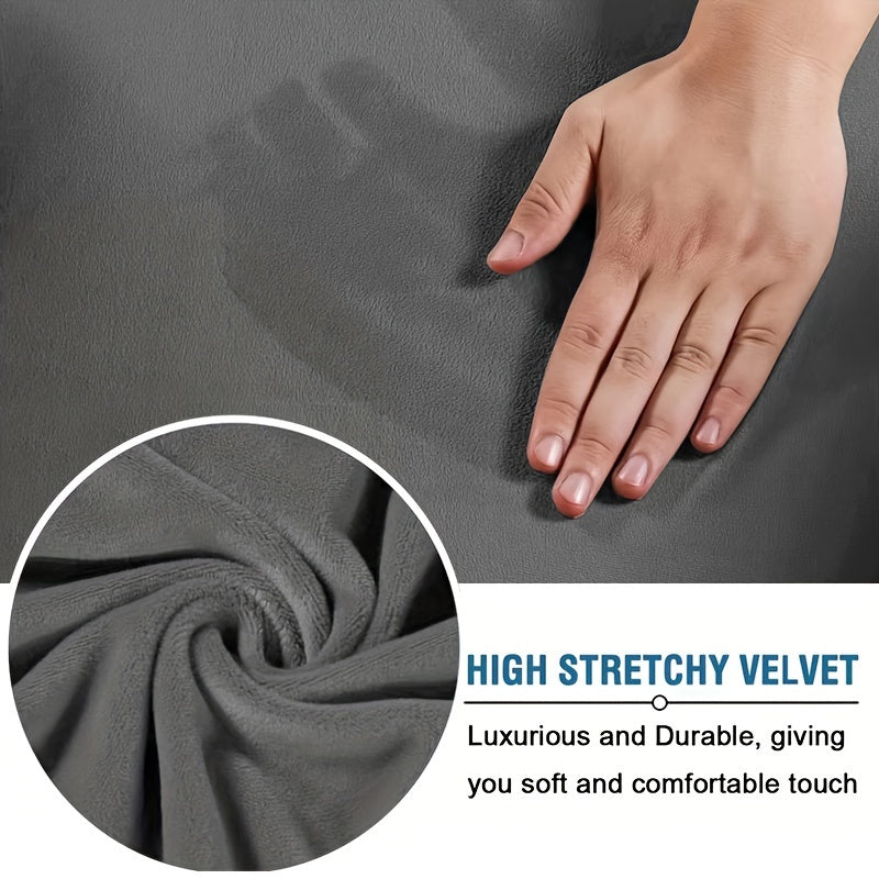 Housse de canapé extensible en velours à housses séparées pour fauteuil, autre coloris