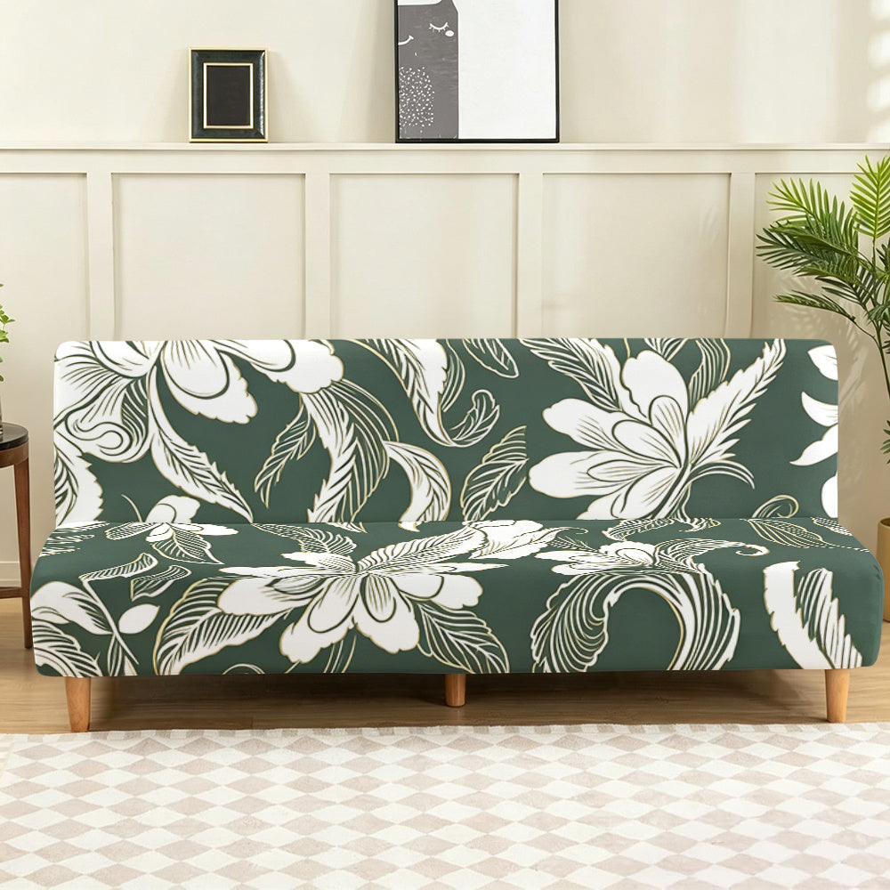 Housse de canapé extensible en fibre de lait imprimée à motif fleuri