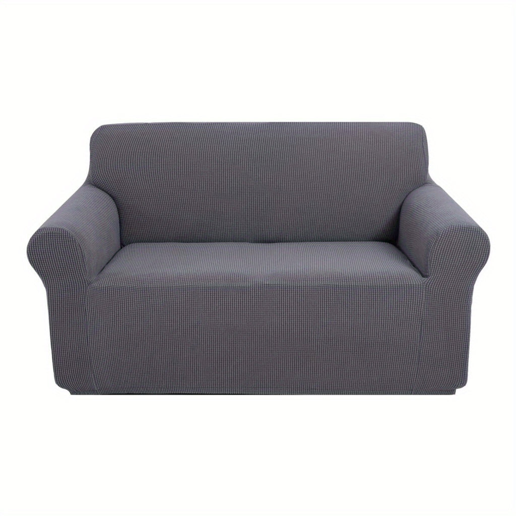 Housse de canapé épaisse extensible en polaire jacquard, mise en situation
