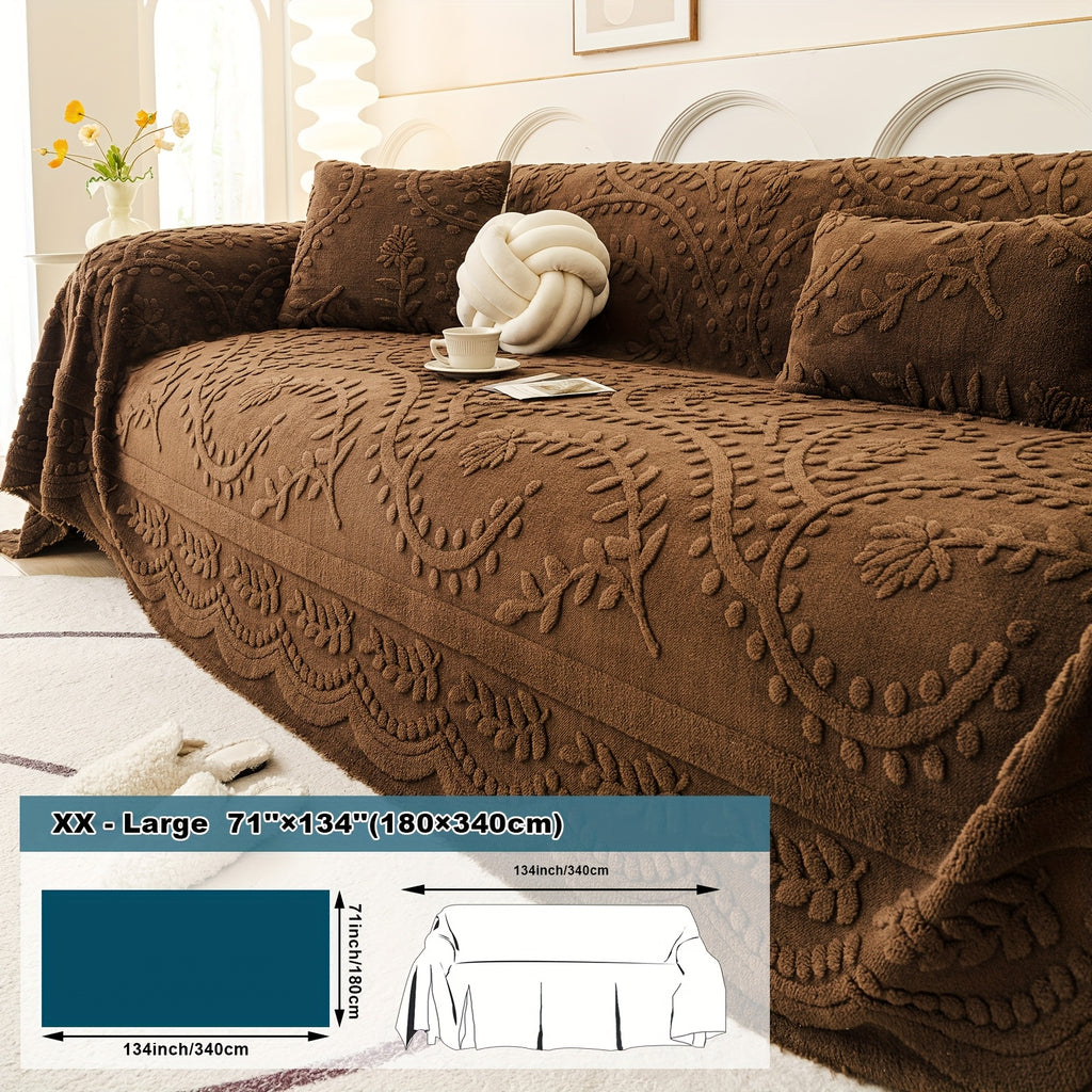 Housse de canapé épaisse en velours jacquard, visuel produit