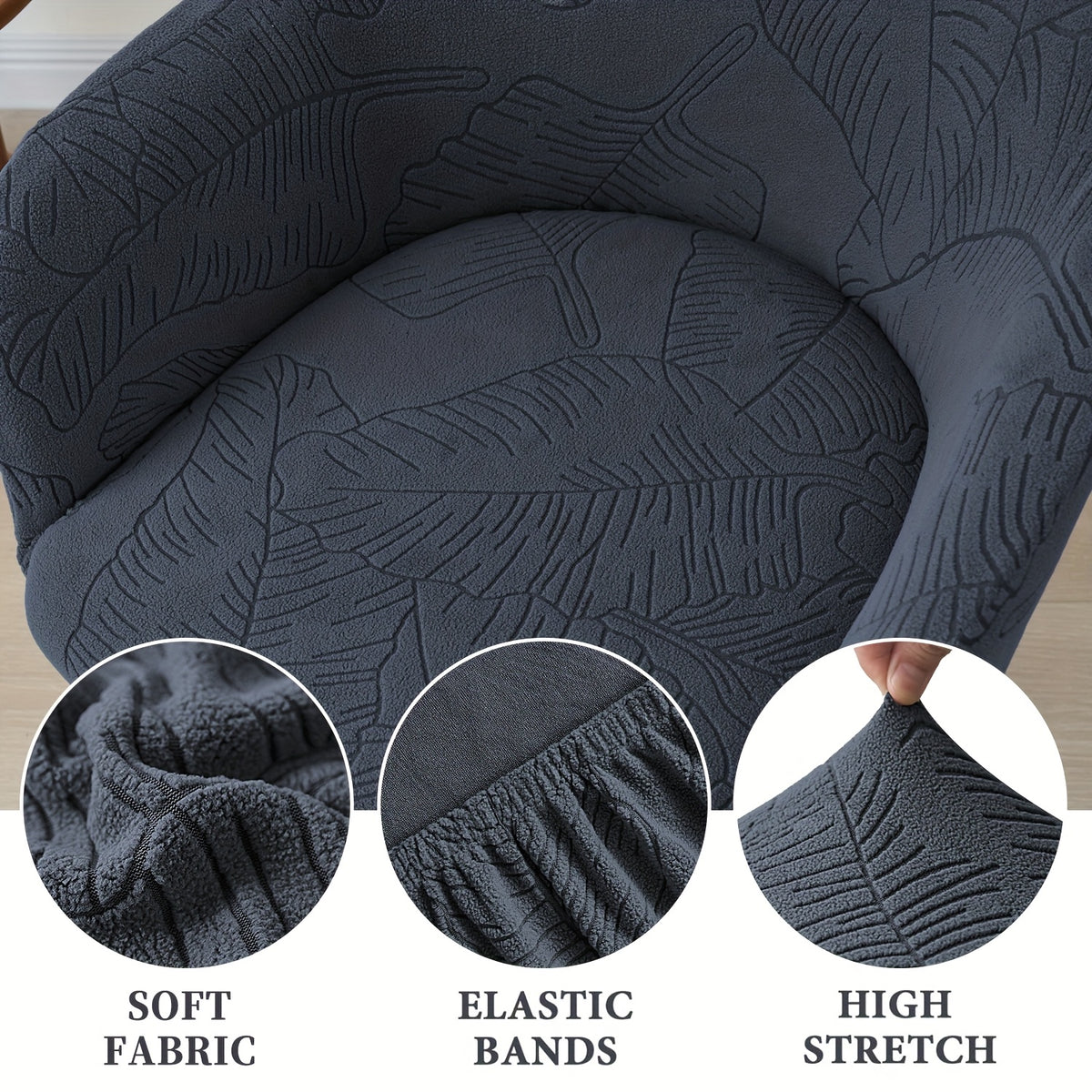 Housse de canapé extensible en polaire, détail de la finition