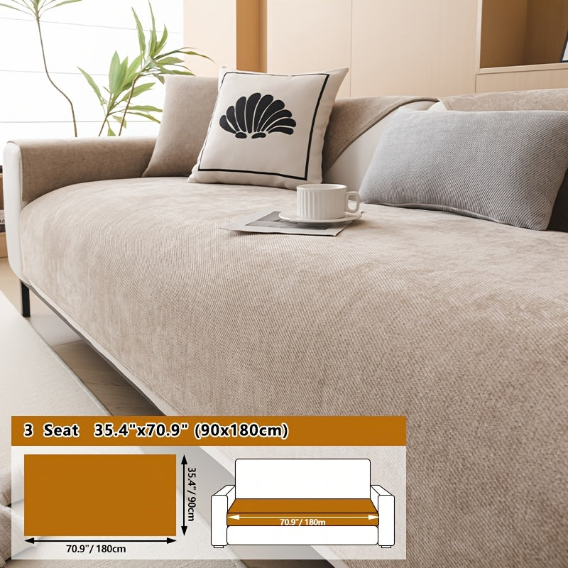 Housse de coussin épaisse en chenille antidérapante, mise en situation