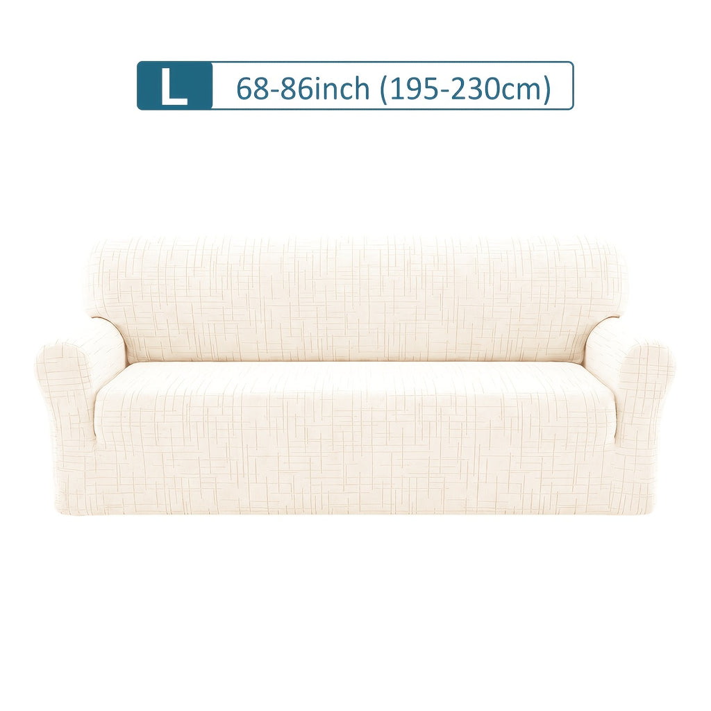 Housse de canapé extensible en polaire jacquard, tissu de 160 à 180 g/m²