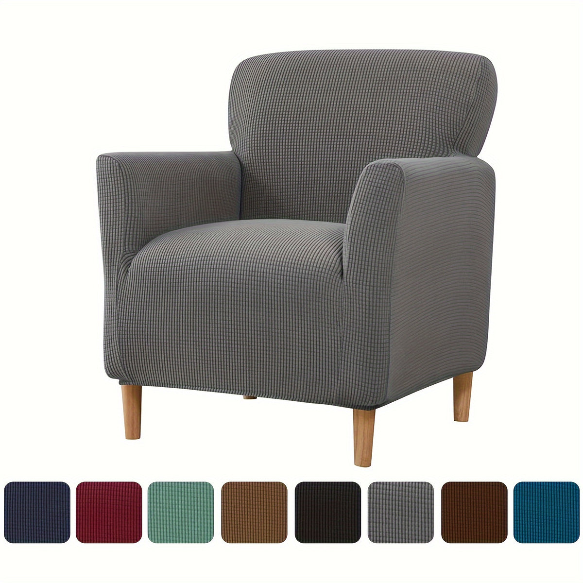 Housse de fauteuil extensible en polaire jacquard antidérapante, compatible fauteuil Image