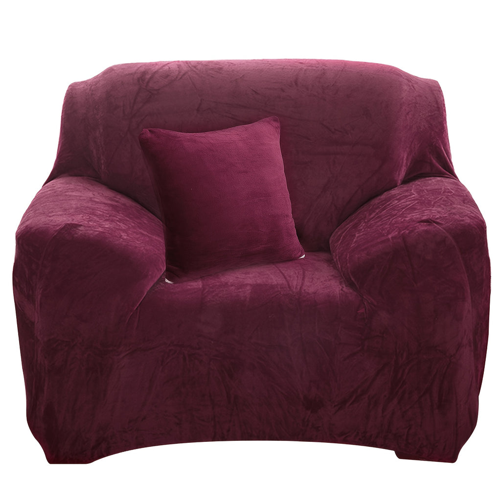 Housse de canapé épaisse extensible en peluche, mise en situation