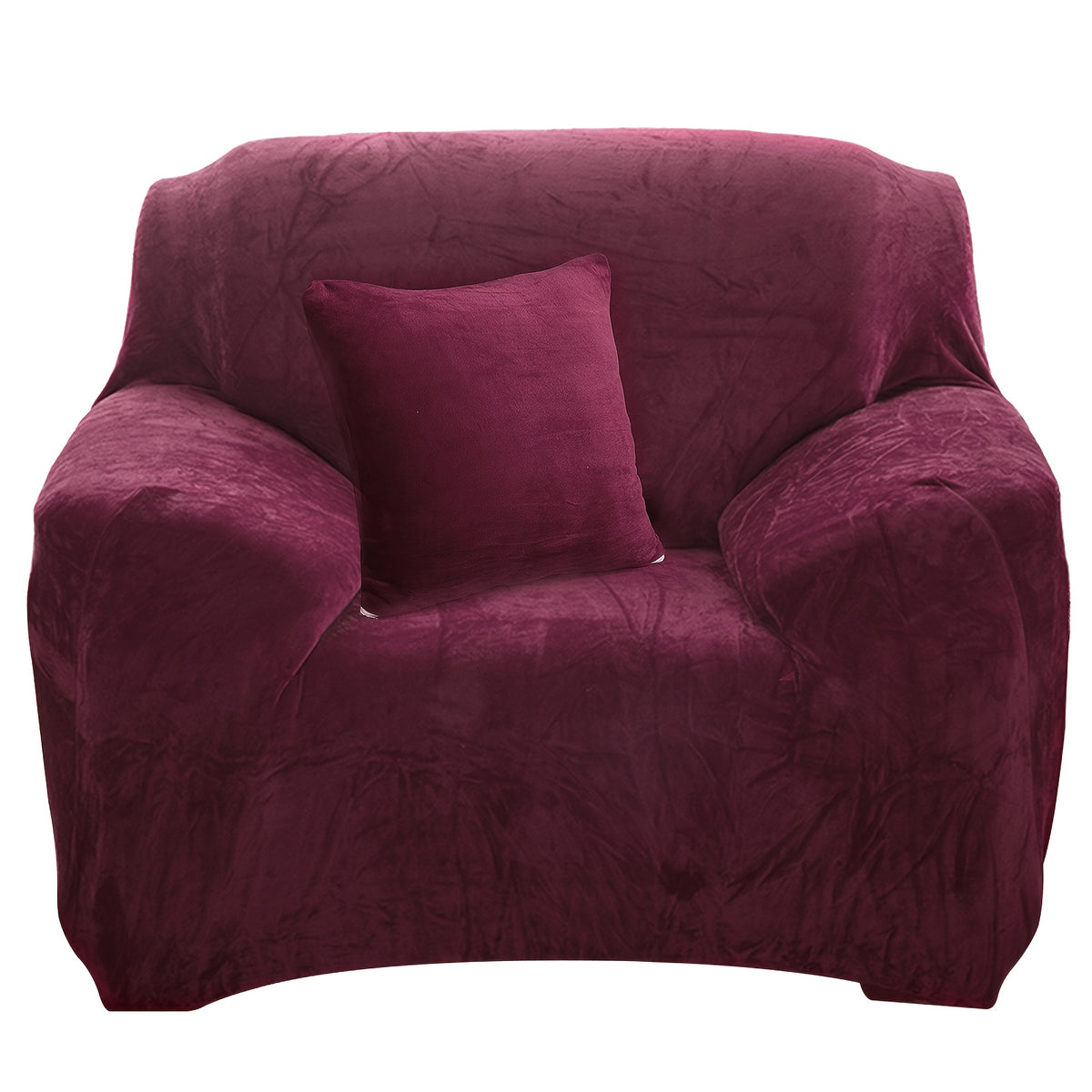 Housse de canapé épaisse extensible en peluche, mise en situation