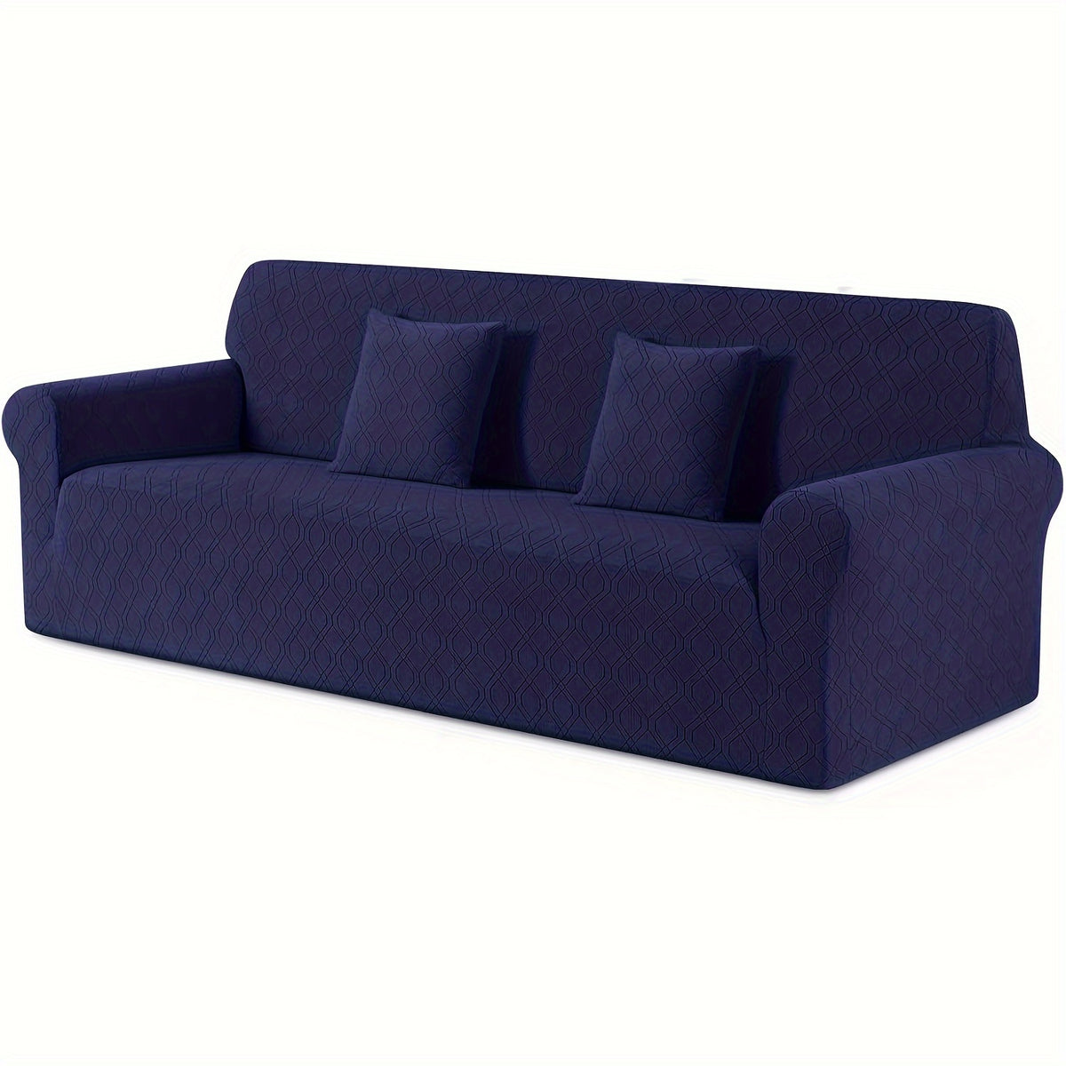 Housse de canapé extensible en polaire jacquard antidérapante d'esprit vintage, détail de la finition