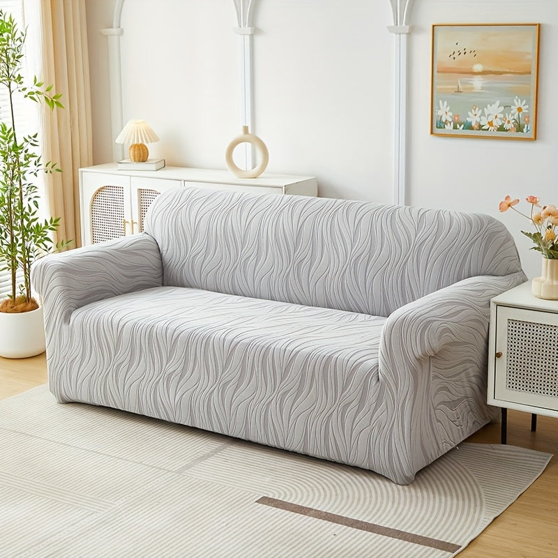 Housse de canapé extensible en tissu matelassé matelassée antidérapante, mise en situation