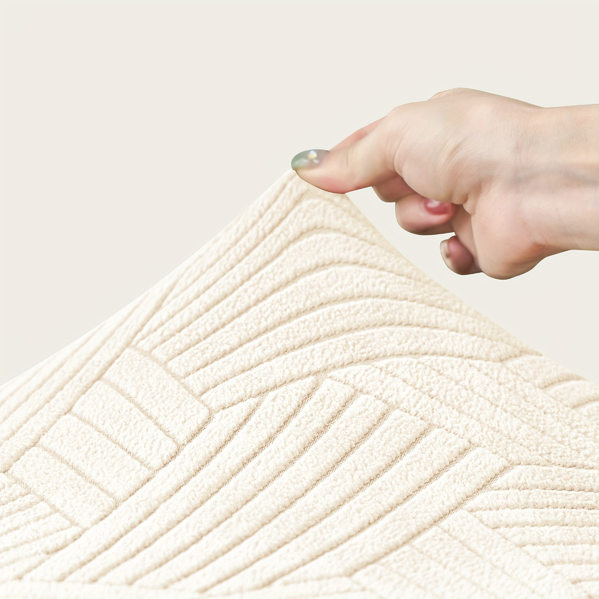 Housse de canapé extensible en velours côtelé jacquard pour fauteuil, visuel produit