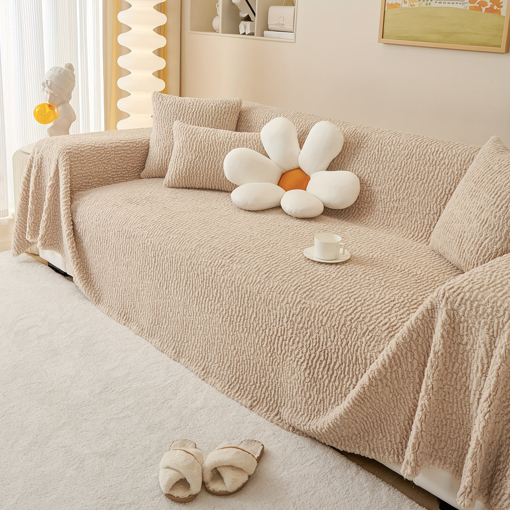 Housse de canapé en jacquard au rendu glamour, vue de dos