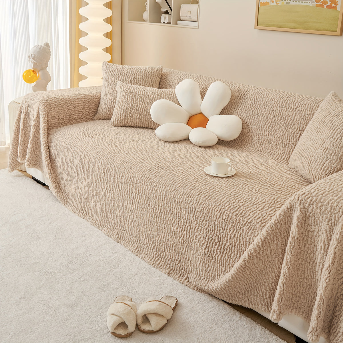 Housse de canapé en jacquard au rendu glamour, vue de dos
