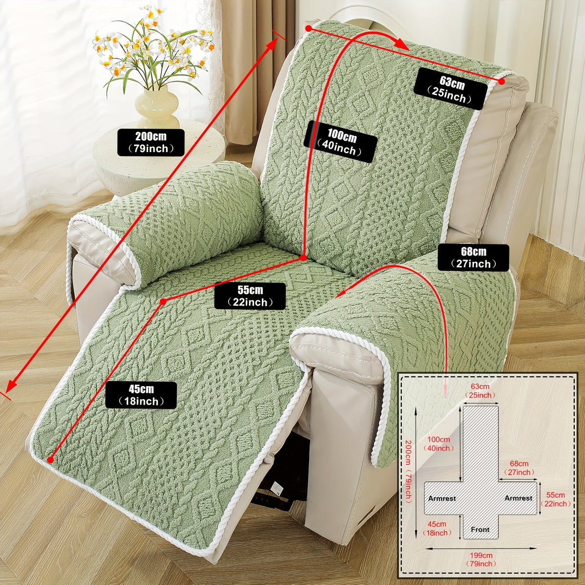 Housse de canapé en velours jacquard pour fauteuil, tissu de 250 à 300 g/m²