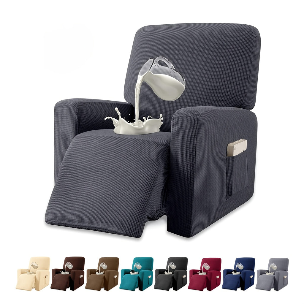 Housse de fauteuil épaisse extensible en polaire jacquard, gros plan sur le tissu