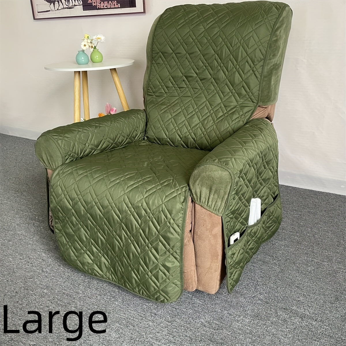 Housse de fauteuil matelassée antidérapante pour fauteuil, gros plan sur le tissu