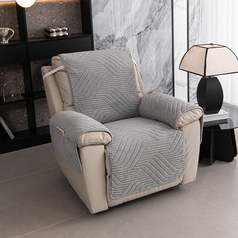 Housse de canapé en velours jacquard antidérapante d'esprit vintage, gros plan sur le tissu