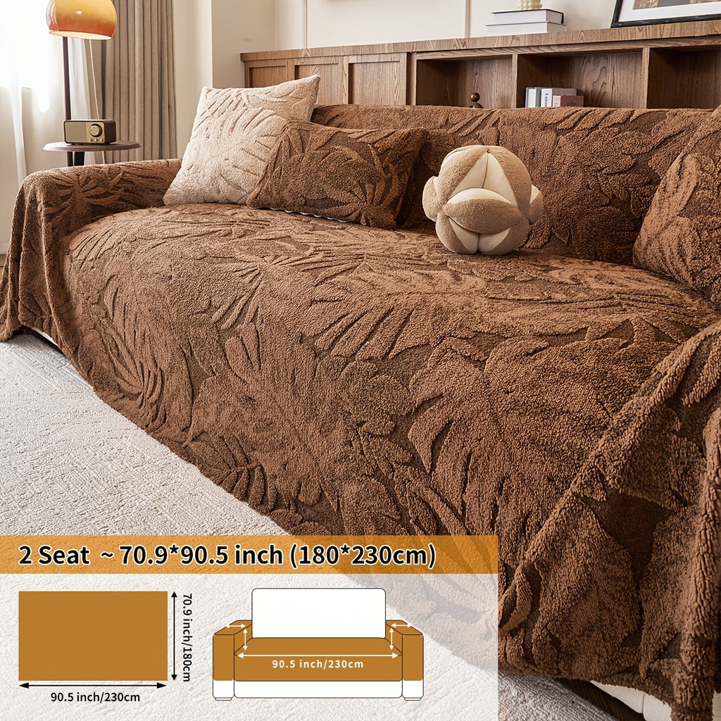Housse de coussin épaisse en chenille matelassée antidérapante à housses, vue d'ensemble