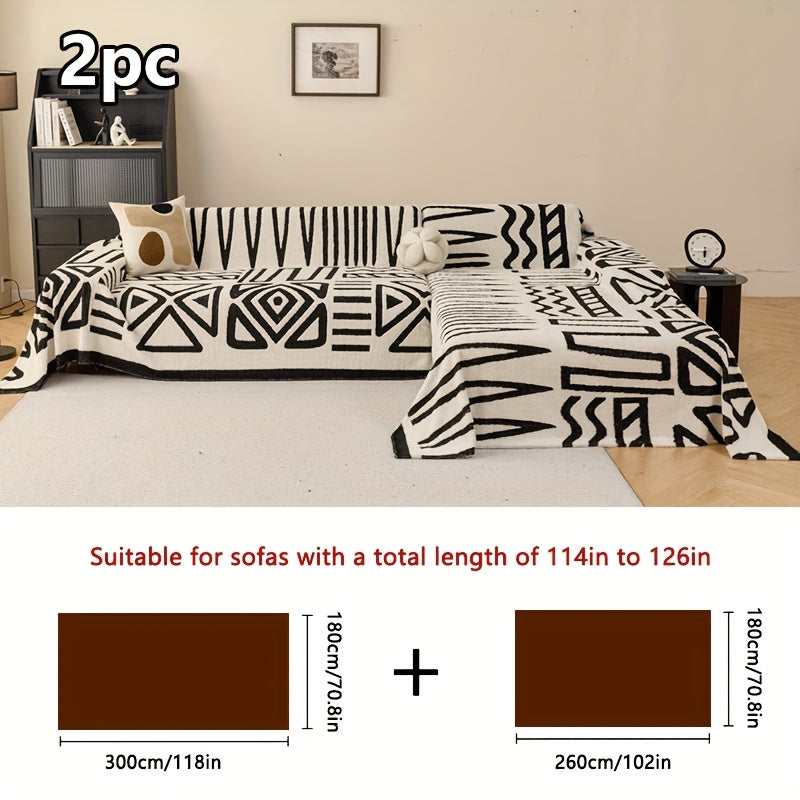 Housse de canapé en peluche antidérapante pour canapé d'angle — détail de la matière : peluche