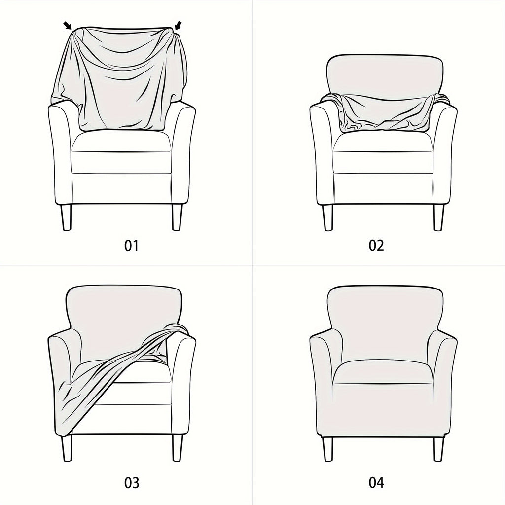 Housse de fauteuil extensible en polaire jacquard pour fauteuil, gros plan sur le tissu