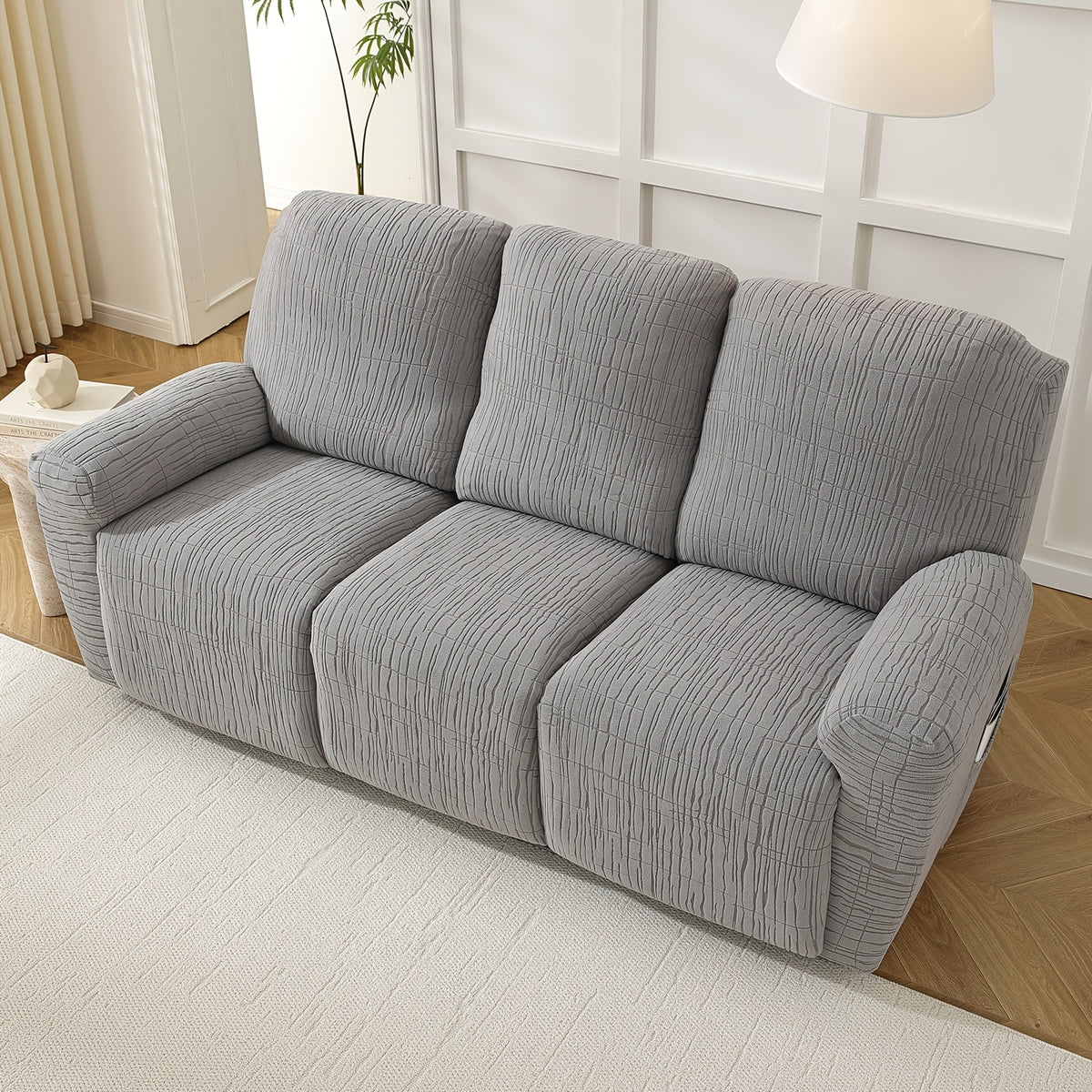 Housse de canapé extensible en polaire jacquard antidérapante à housses, tissu de 180 à 200 g/m²