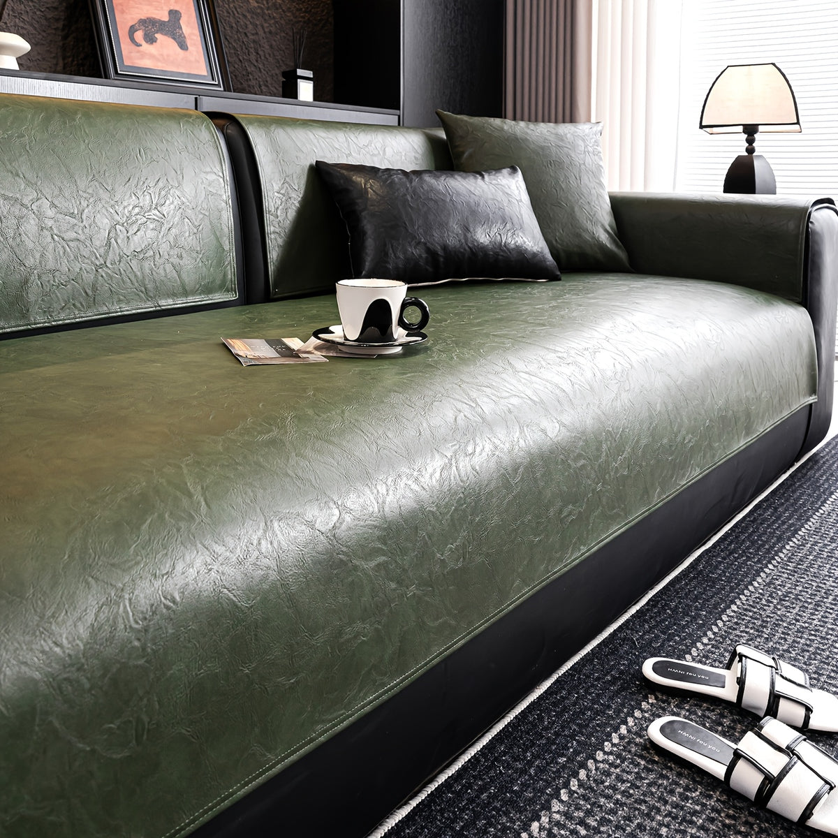 Housse de coussin en polyester antidérapante au rendu glamour, compatible fauteuil, canapé deux places, canapé trois places