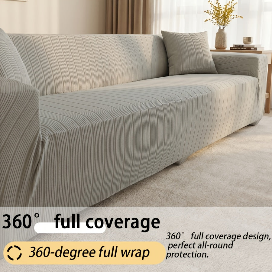Housse de canapé extensible en polaire jacquard antidérapante, housse posée