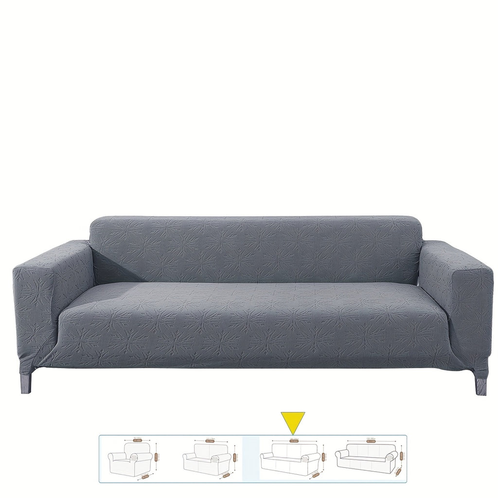 Housse de canapé épaisse extensible en polaire jacquard anti-griffes, gros plan sur le tissu