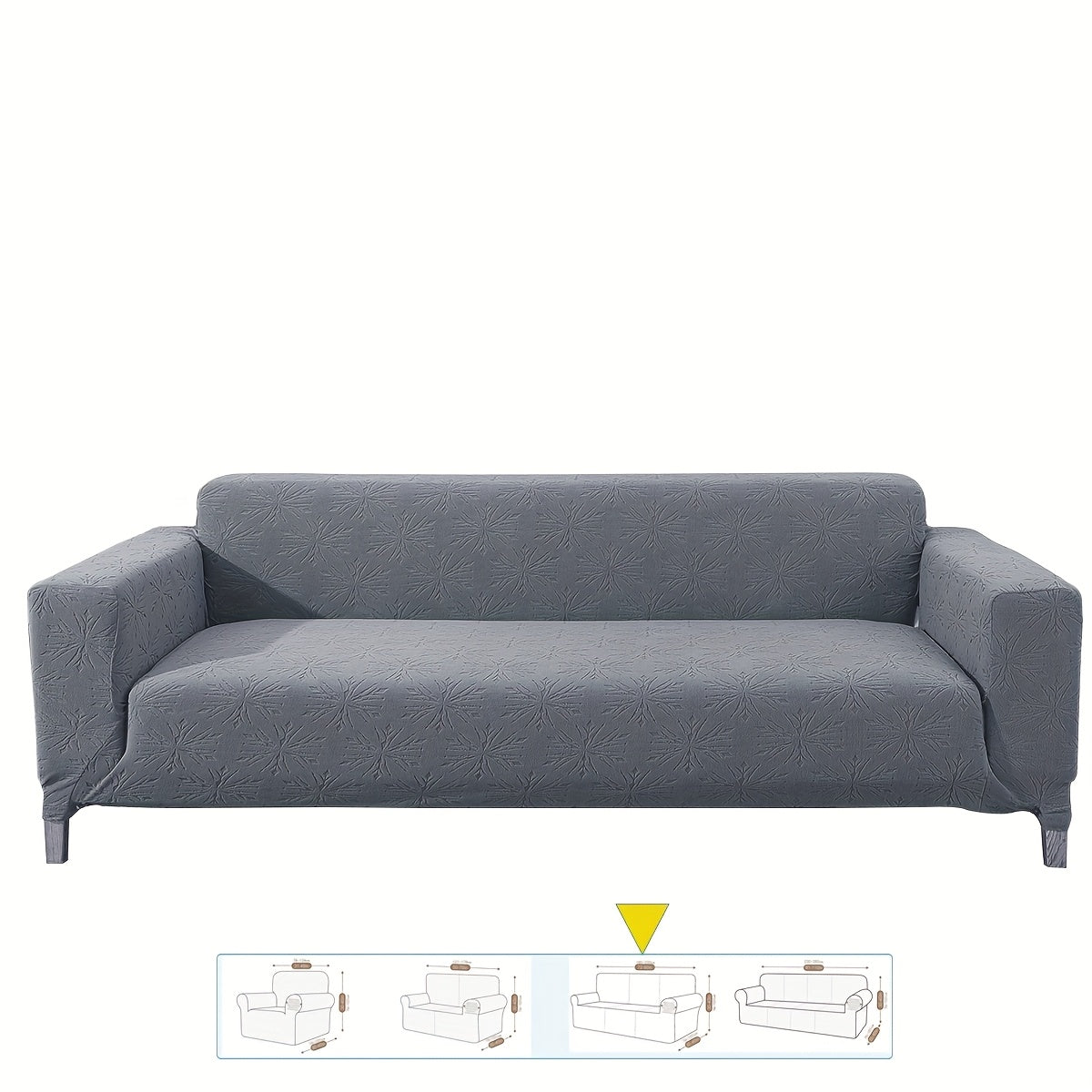 Housse de canapé épaisse extensible en polaire jacquard anti-griffes, gros plan sur le tissu