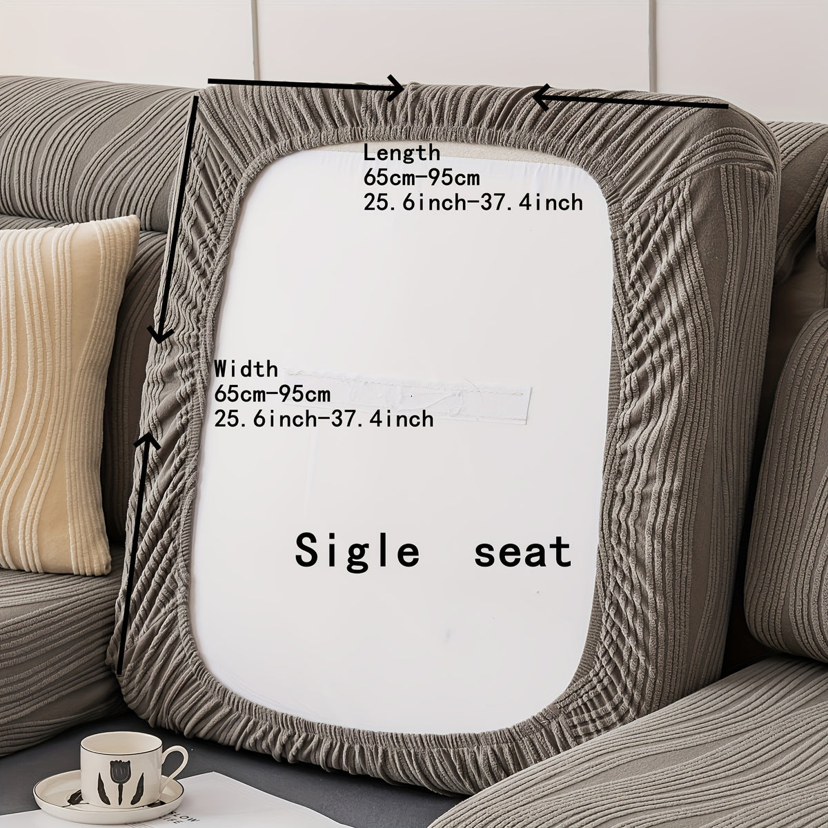 Housse de canapé extensible en polaire antidérapante à housses séparées, tissu de 200 à 250 g/m²