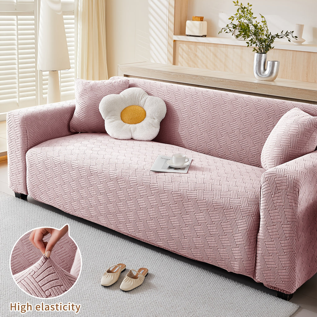 Housse de canapé épaisse extensible en polaire jacquard, tissu de 200 à 250 g/m²