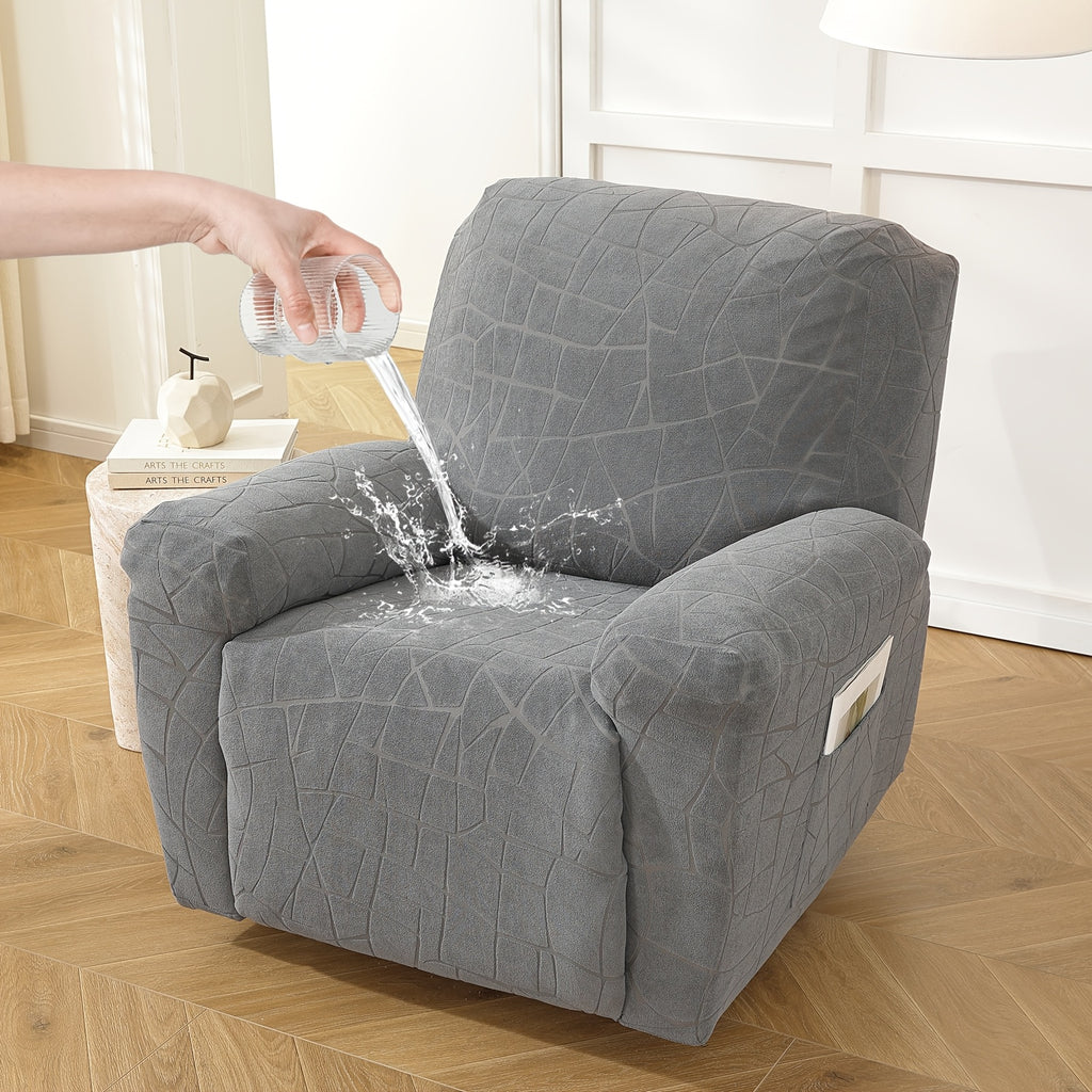 Housse de canapé extensible en polaire jacquard antidérapante à housses, vue d'ensemble
