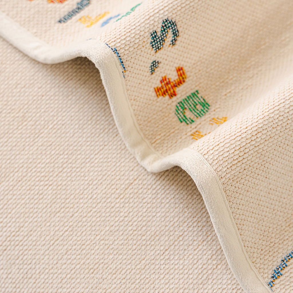 Housse de coussin en chenille jacquard à motif vagues antidérapante, vue de dos