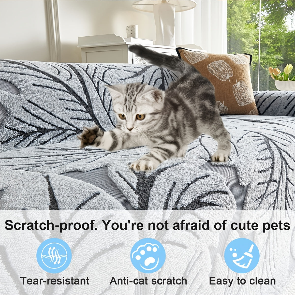 Housse de canapé en velours anti-griffes, visuel produit