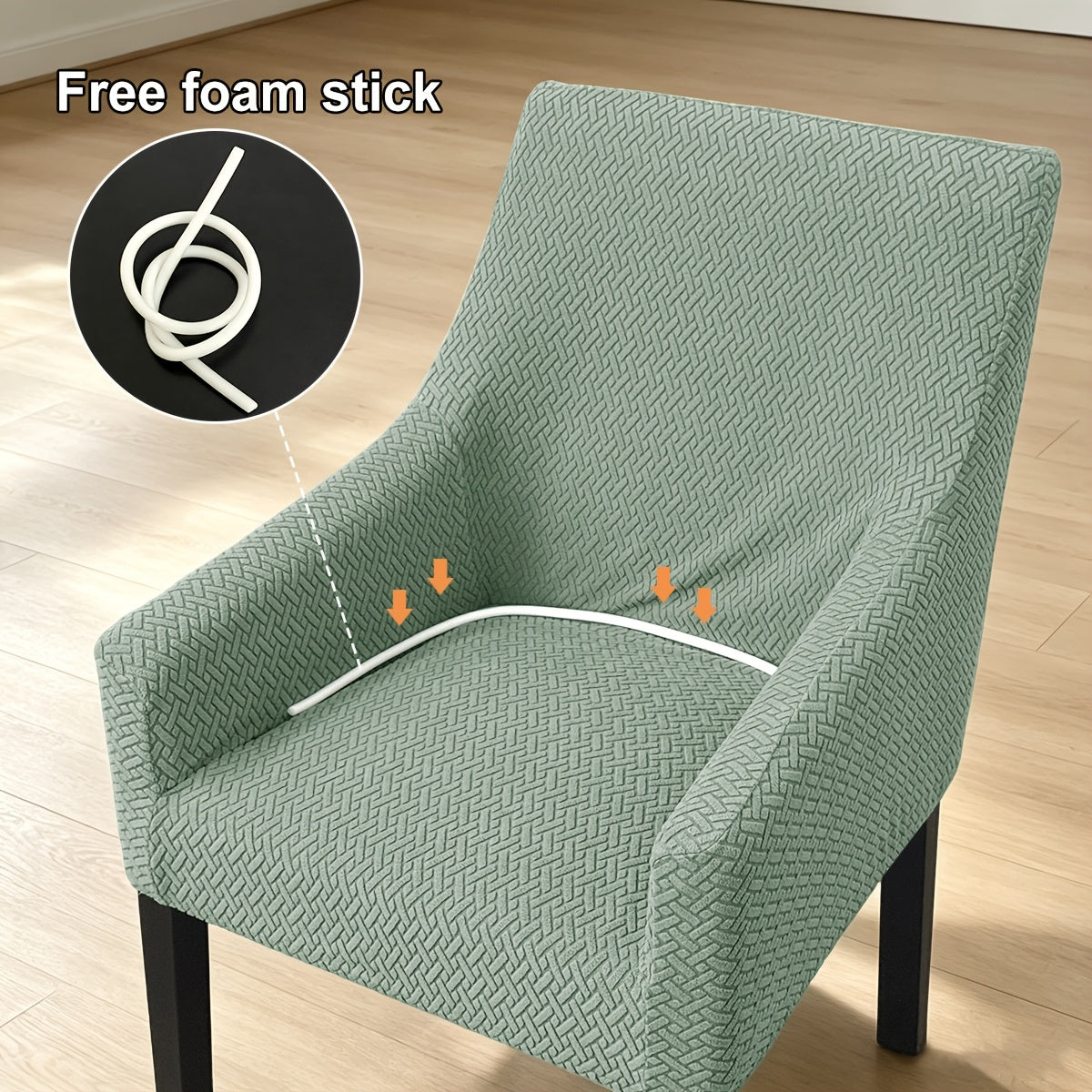 Housse de chaise extensible en polaire jacquard en T, visuel produit