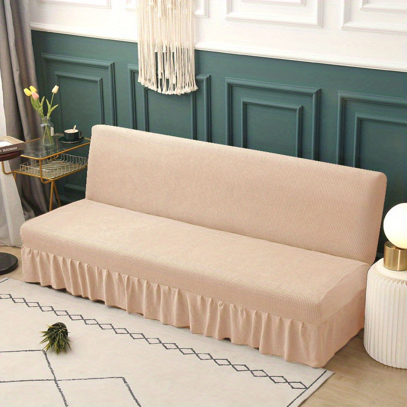 Housse de canapé extensible en velours côtelé à volants