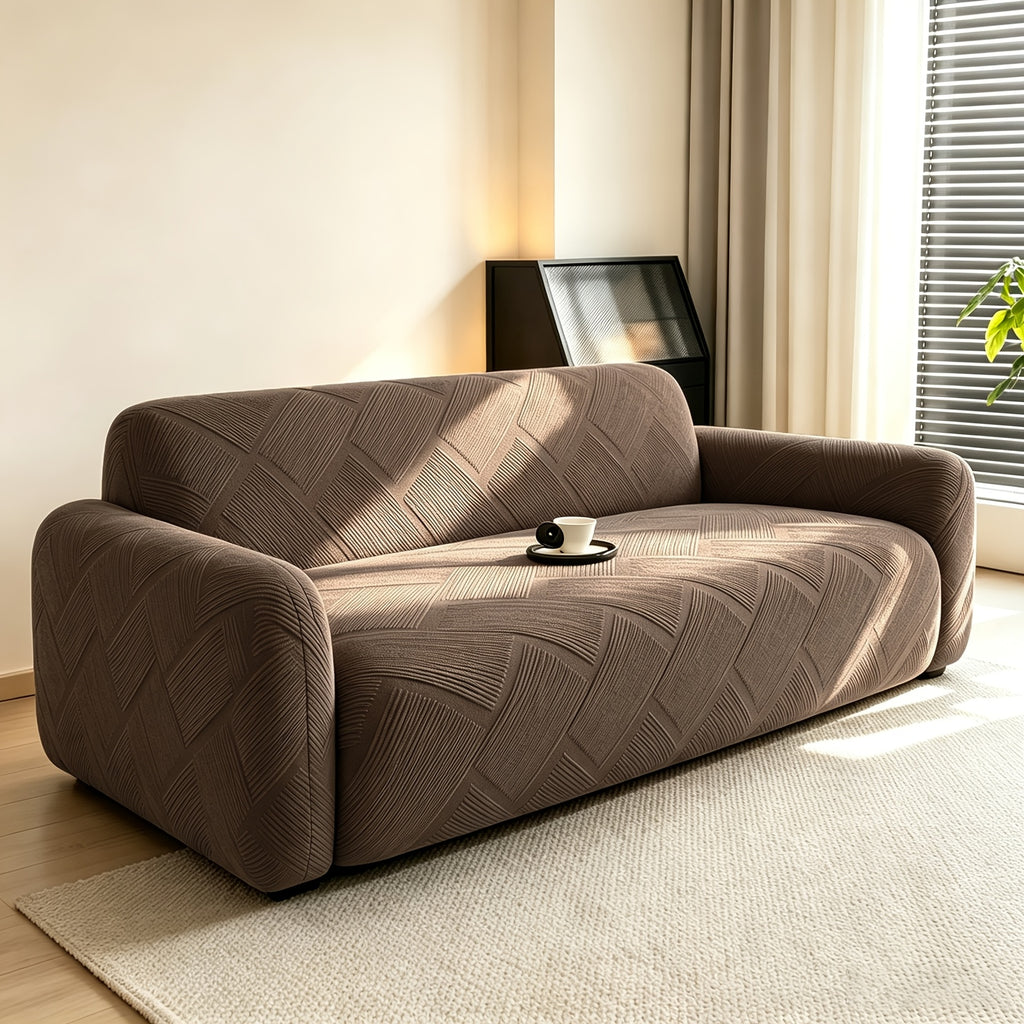 Housse de canapé épaisse extensible en polaire jacquard à rayures, compatible fauteuil, canapé deux places, canapé trois places